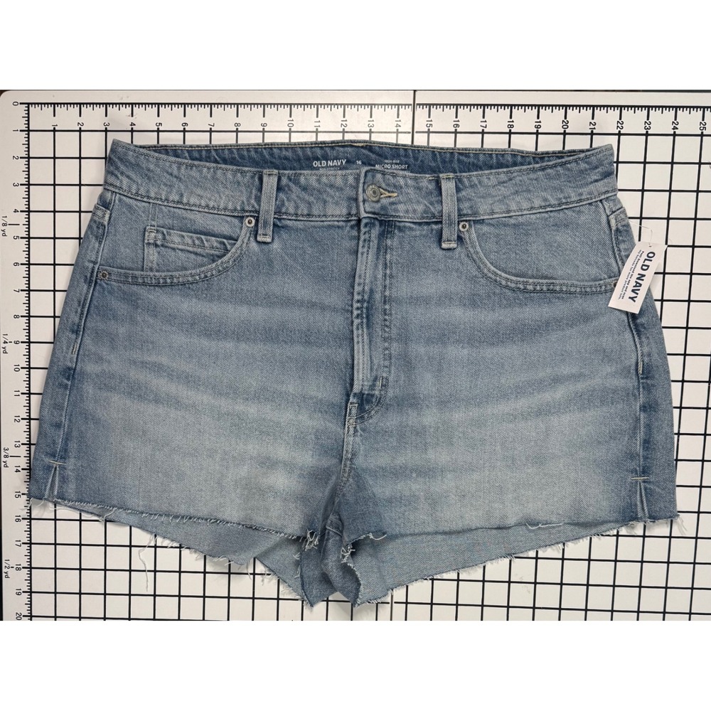 Old Navy High-Rise Micro Jean Shorts Women's 16 Light Wash Cutoff NWT